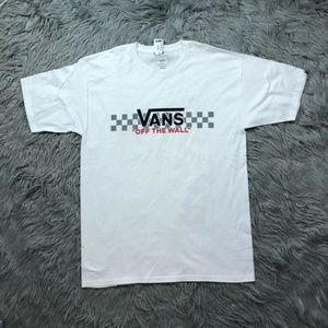 Vans Check Up T Shirt White Sz L Retro Logo Tee